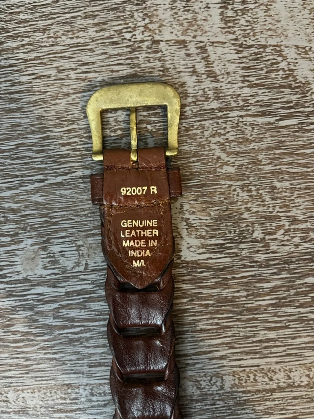 Vintage Brown Braided Leather Women’s Belt 44 inches